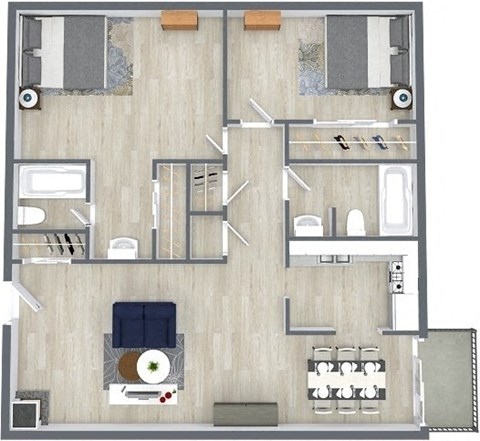 a floor plan of a bedroom apartment